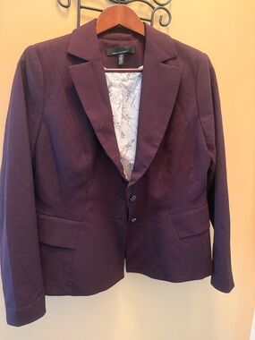 White House Black Market Plum Textured Blazer